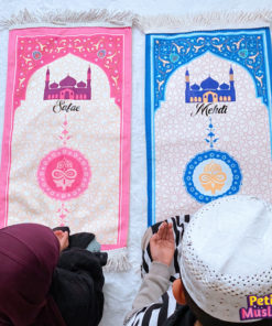 Gebedskleed voor kinderen, Gepersonaliseerd gebedskleed, gebedskleed met naam, petite muslima
